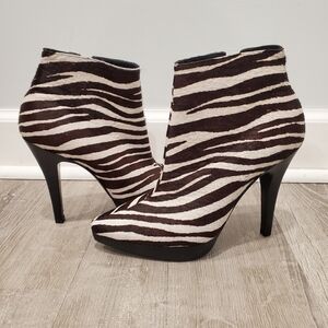 Steve Madden Zebra Print Ankle Boots